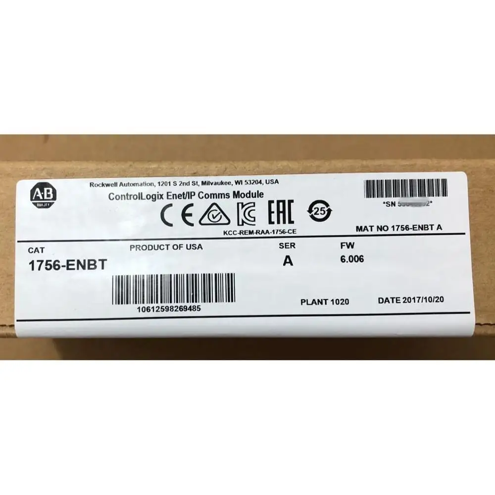 

Allen Bradley 1756-ENBT /A ControlLogix EtherNet/IP Comm модуль F/W 6,006