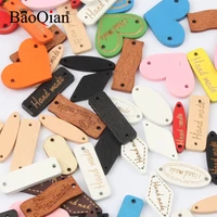 50pcs mixed wooden button hand made tags wood garment sewing accessories for clothes handmade scrapbooking craft diy