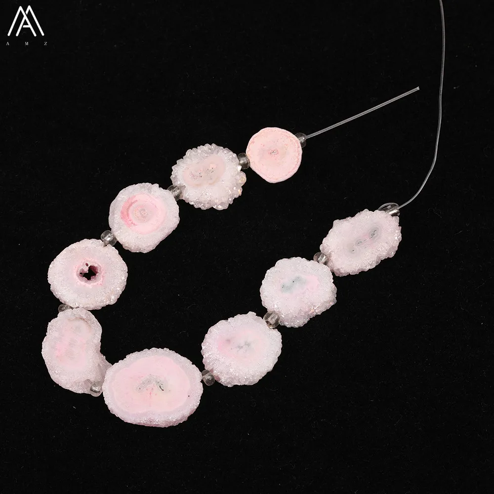 

Approx 9pcs/strand,Blue Titanium Faceted Slab Slice Irregular Solar Crystal Druzy Drusy Agates Loose Beads Jewelry XFX-176AMCE