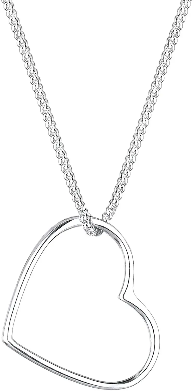 

rainbow necklace with heart pendant, filigree, love, in 925 sterling silver