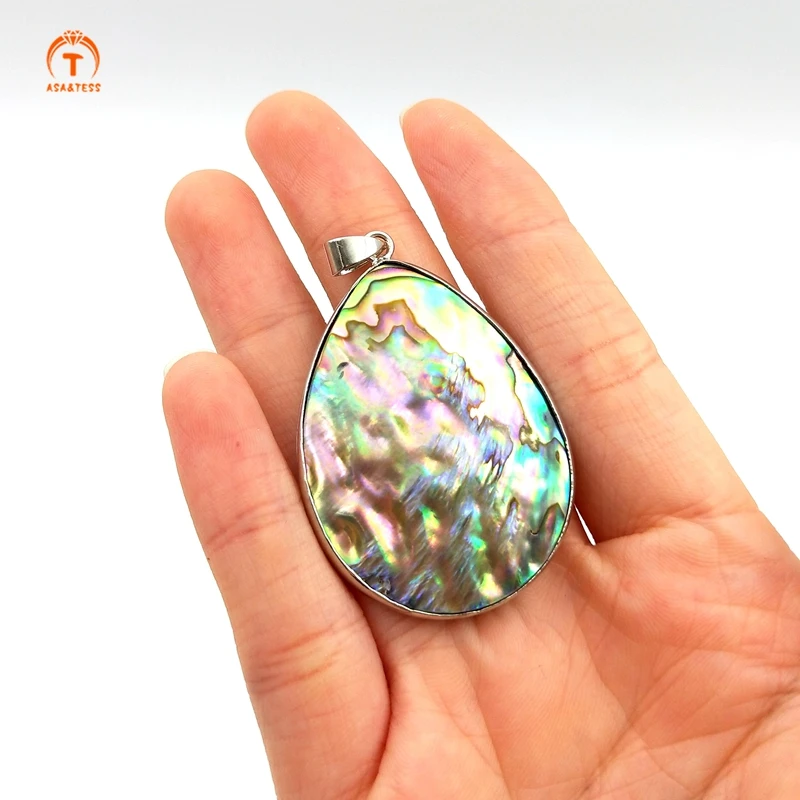 

Подвеска из раковины морского ушка Женская овальная Серебряная, 3 шт.