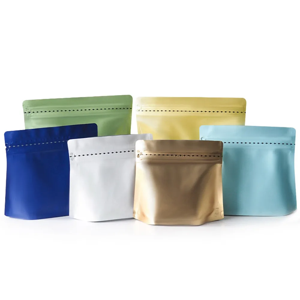 

50Pcs Colorful Mylar Foil Stand Up Single Zipper Package Bag Recyclable Self Sealing Zip Lock Coffee Bean Dry Food Storage Bag