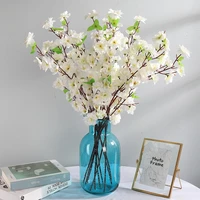 10pcs artificial peach flower branch high simulation non woven fabrics low price wedding decoration love gift party accessories