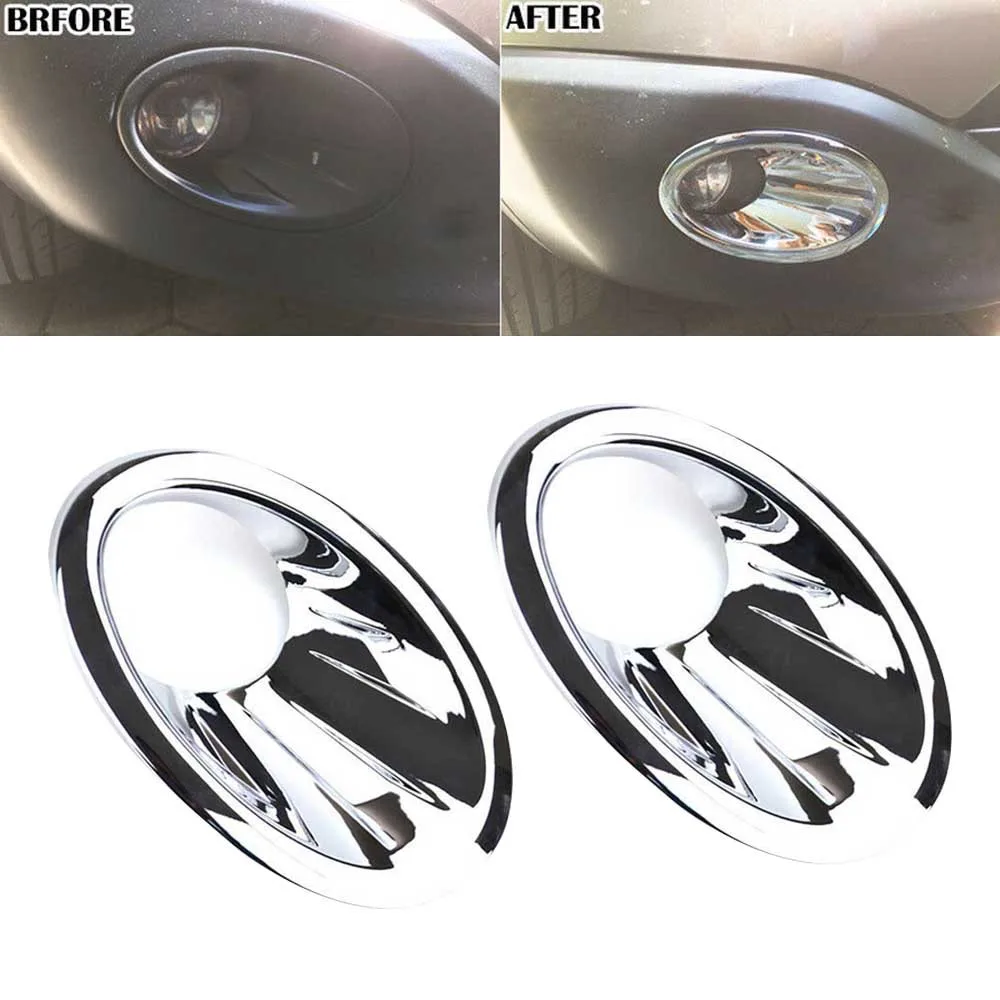 

For Nissan Qashqai / 2 Dualis 2010 2011 2012 2013 Chrome Front Fog Light Lamp Cover Protector Molding Bezel Trim Car Styling