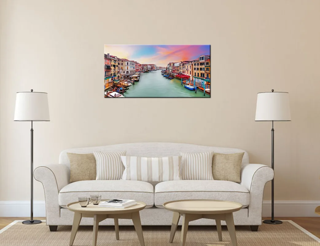 Пейзаж холст живопись Италия Венеция-город на воде настенный художественный