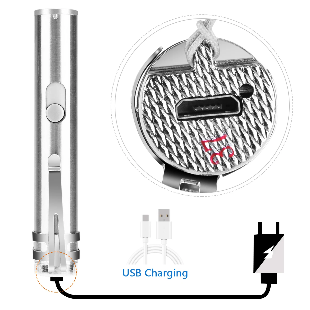 Миниатюрная красная лазерная указка LEDGLE 3 в 1 USB перезаряжаемая Вт кошка