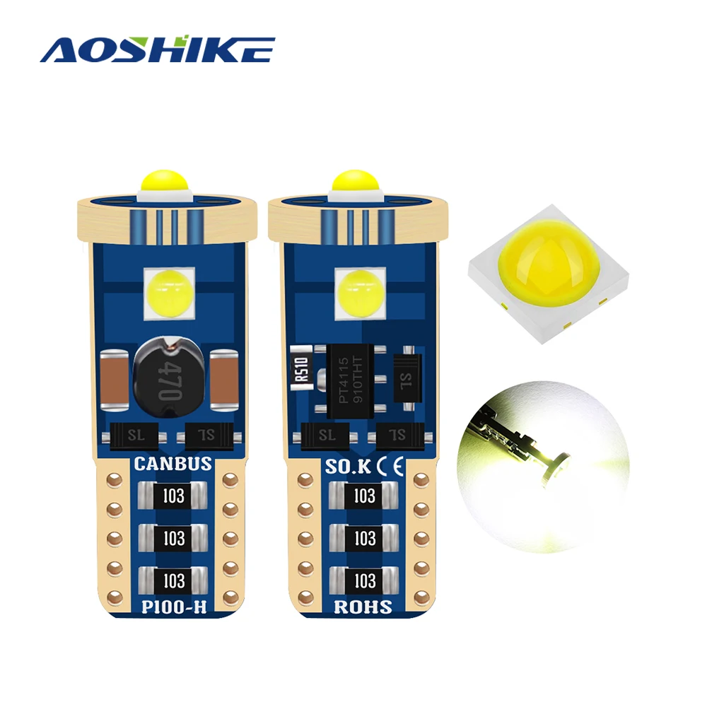 AOSHIKE 2 шт. высокое качество T10 1 Вт супер яркий 3030 светодиодный купол автомобиля для