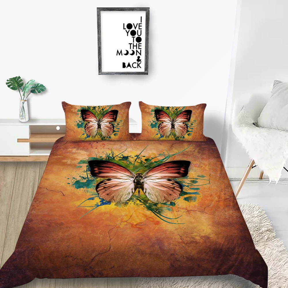 Модный комплект постельного белья односпальное винтажное с 3D изображением