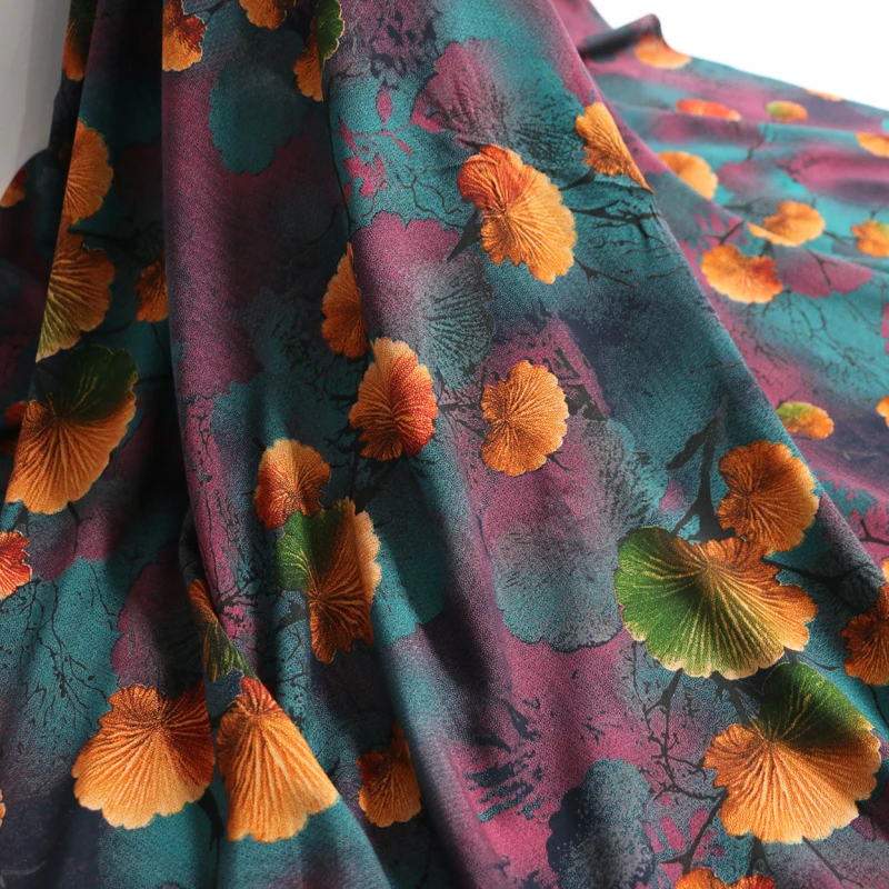 100 см * 140 принт листьев искусственный шелк вискоза мягкое платье летние брюки |
