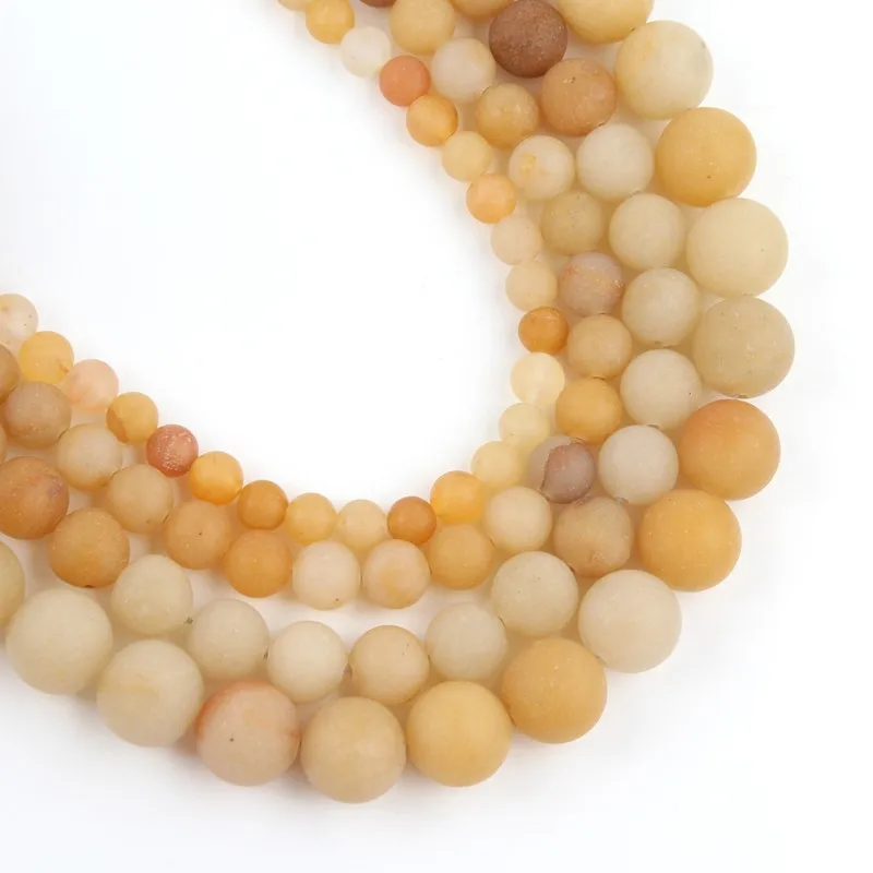 Матовый топаз желтые нефритовые бусы натуральный камень круглые свободные для