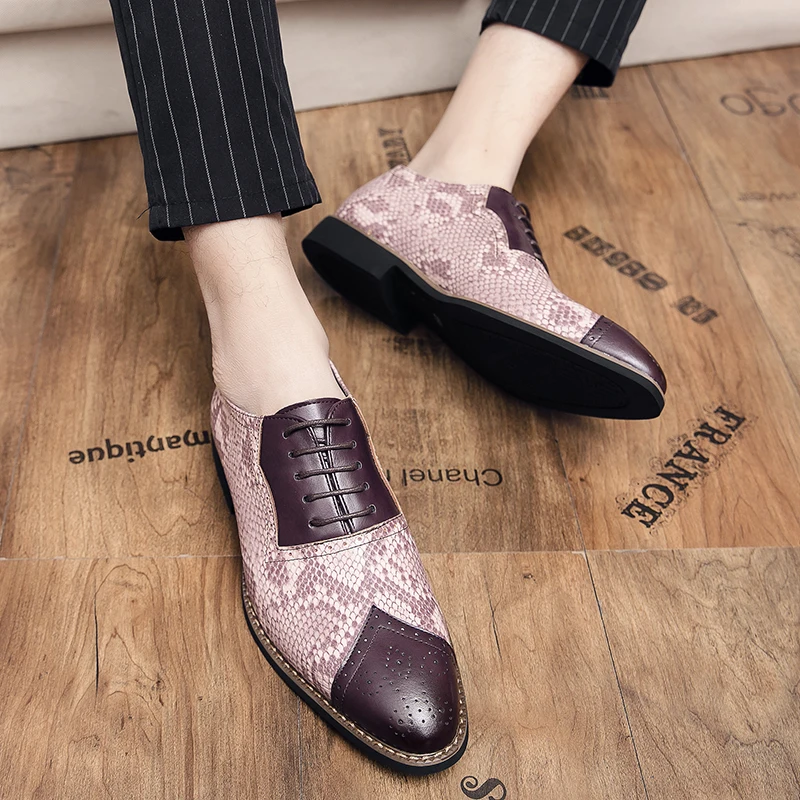 

men's shoes fashion leather party casual shoes non-slip outdoor lace up oxfords wear-resistant breathable outdoor footwear