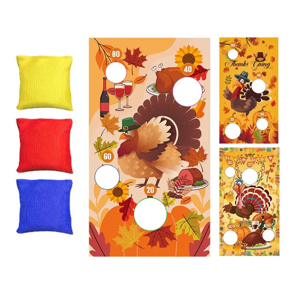 

Bean Bag Toss Game With 3 Bean Bags Thanksgiving Decorations Sandbag Throwing Outdoor Sandbag Game Fun Game Family Party Toys