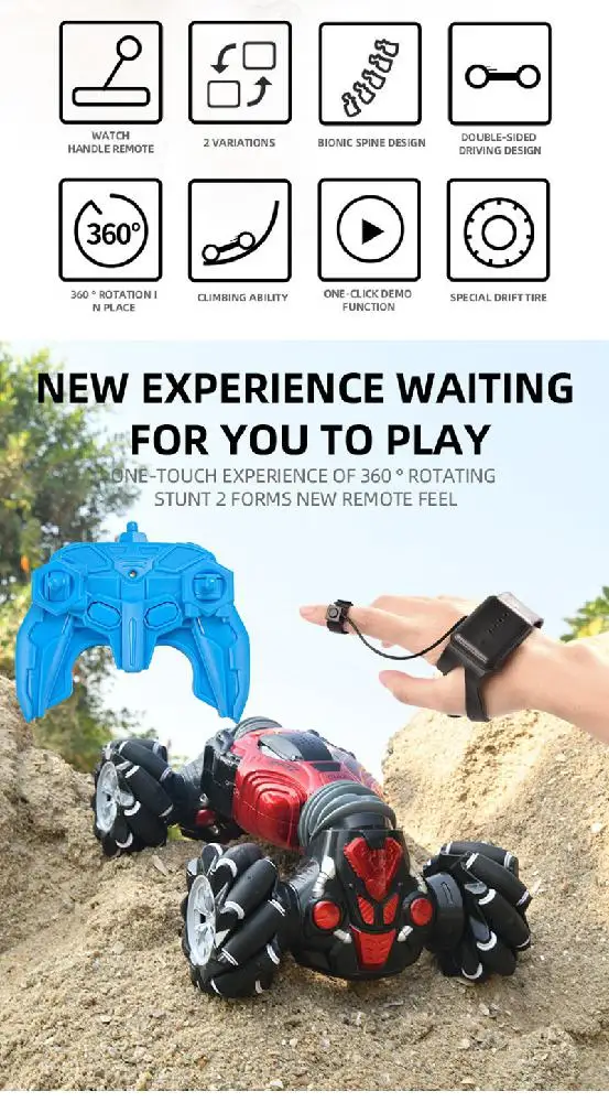 

Remote Control Stunt Car Gesture Induction Twisting Off-Road Vehicle Light Music Drift Dancing Side Driving RC Toy Gift for Kids