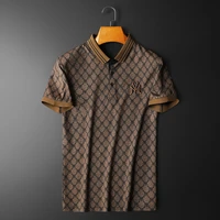 2021 new polo shirts for men business slim fit short sleeve lapel t shirt high quality male clothing summer vintage casual tops