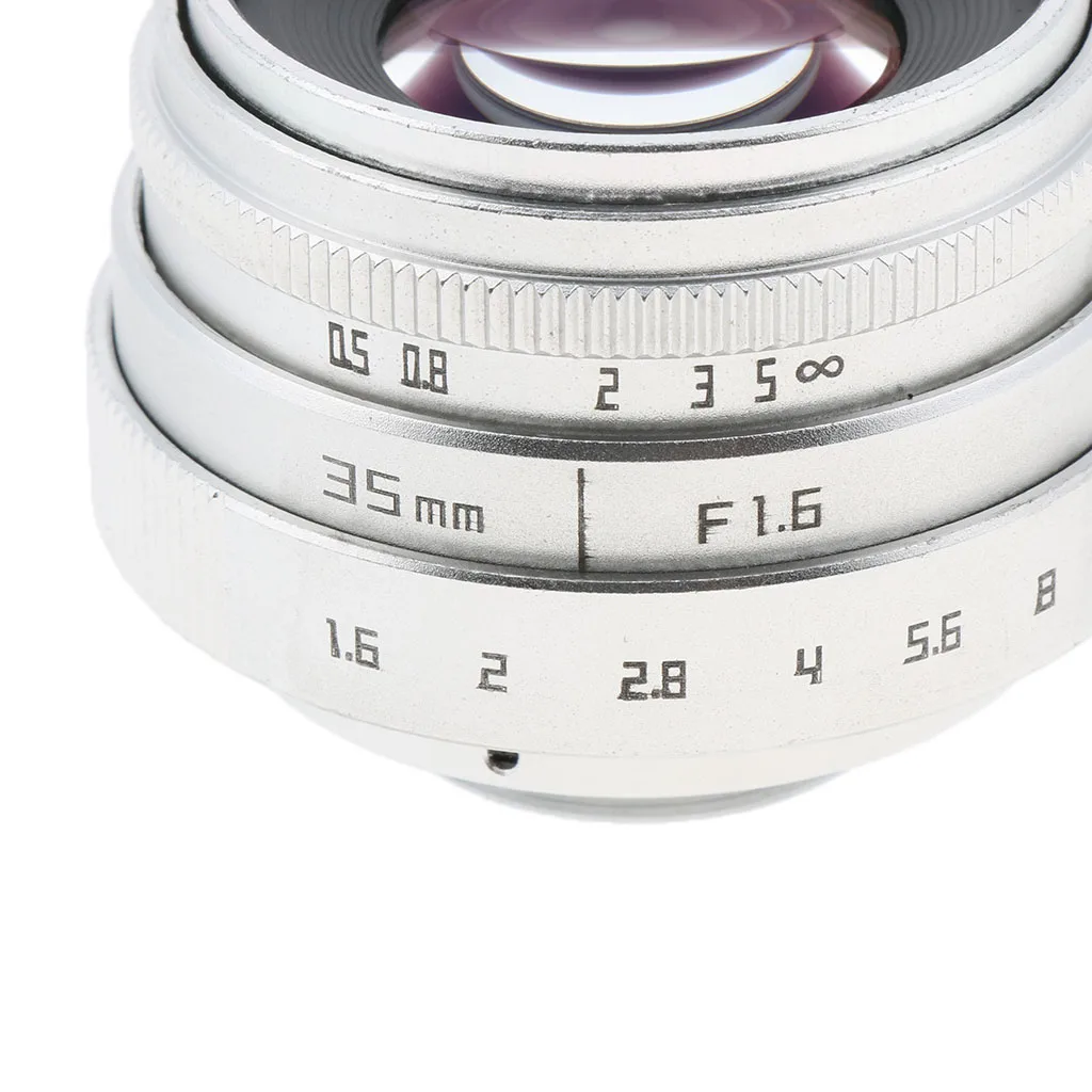 Metal 35mm F1.6 CCTV Lens for APS-C N1 Fuji FX NEX Micro 4/3 C Mount Camera - Silver | Электроника