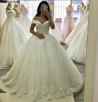 princess luxury sequined wedding dresses lace applique v neck off shoulder bridal gowns with lace up back vestido de noiva