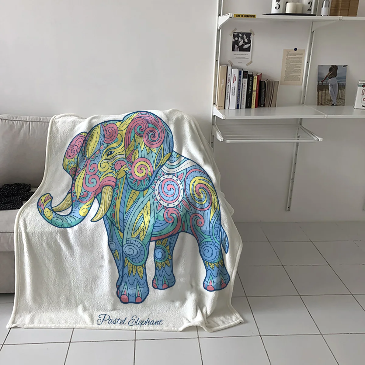 

Color Elephant Tribe Art Lace Throw Blanket Picnic Travel Blanket Portable Soft Bedspread Microfiber Flannel Blankets for Beds