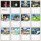 Новинка 2022 аниме календарь плакат Миядзаки ХаяоТотороКики живопись настенное искусство домашний кавайный Декор для комнаты Холст Плакаты в эстетике