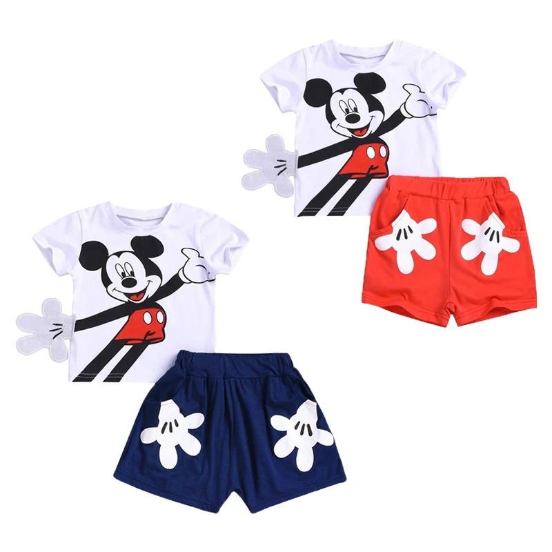 Комплект одежды для маленьких девочек Disney хлопковая одежда мальчиков рубашка