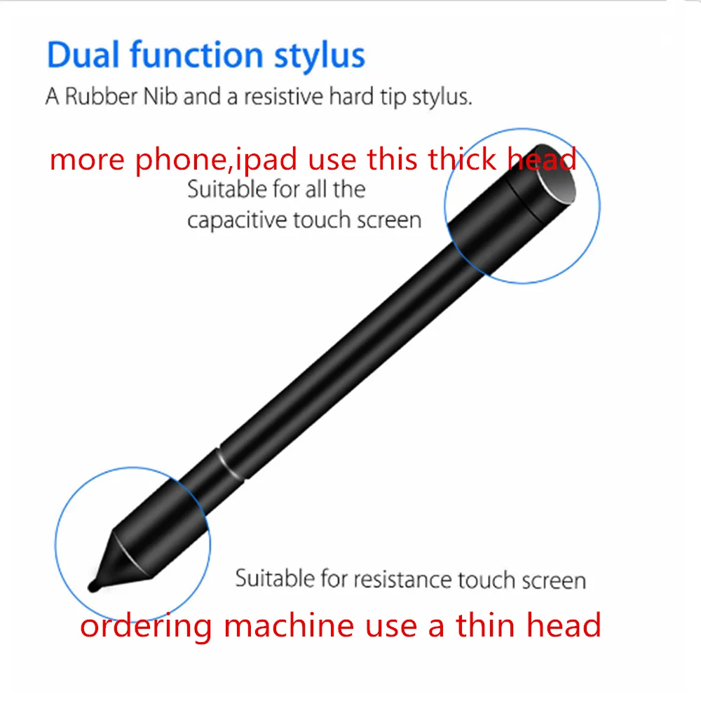 

Universal Capacitive Screen Touch Pen Resistance Pen 2 in 1 Stylus Rubber Nib S Pen For iPhone,iPad,Samsung,Tablet,Phone,GPS