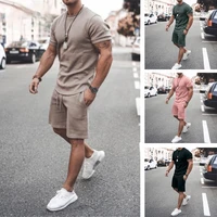 2021 summer men s suit clothing tracksuit sport wear joggers set t shirt and leisure short sleeved two piece suite
