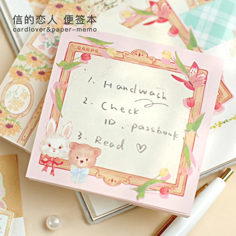 

100 Sheets/pack Lovely Plant Animal Memo Pad Stickers Decal Sticky Notes Scrapbooking Diy Kawaii Notepad Diary 493