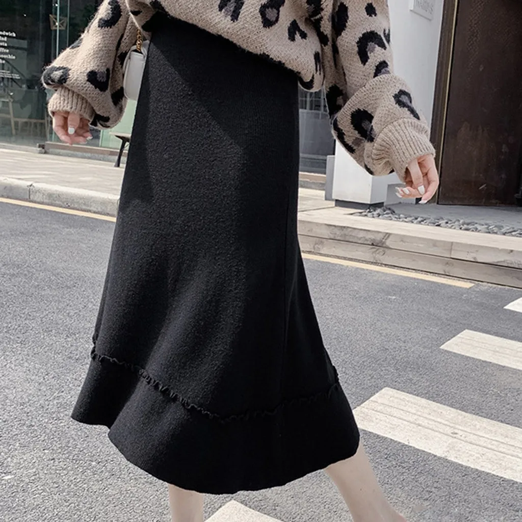 Faldas mujer moda юбки женские элегантные свободные однотонные зимние юбки для отдыха Длинные женские юбки jupe femme saia midi