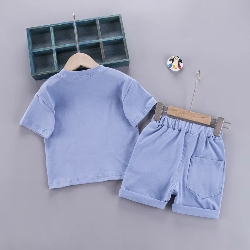 Комплект летней одежды для мальчиков и девочек одежда новорожденных топы