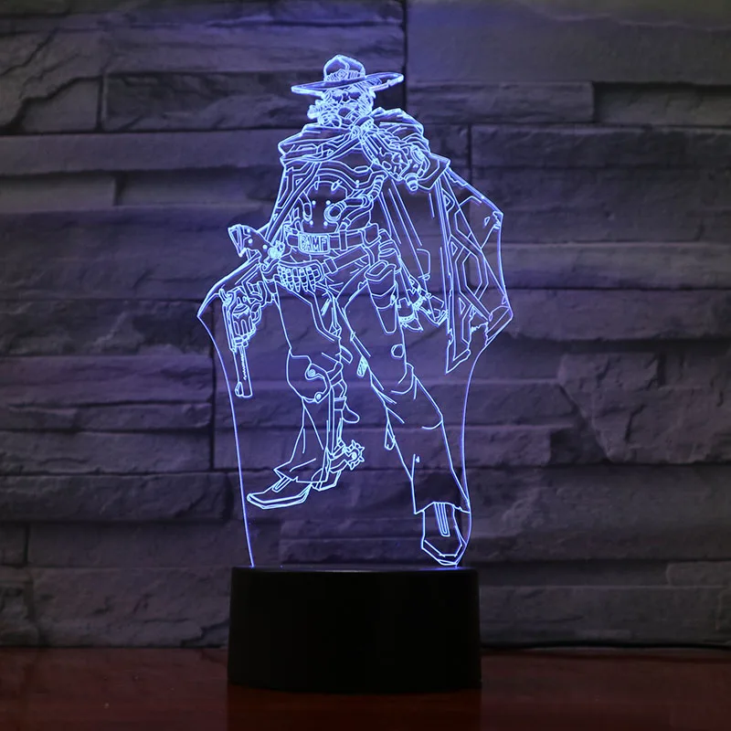 3d лампа Overwatch Jesse Mccree замечательный подарок для парня с сенсорным датчиком