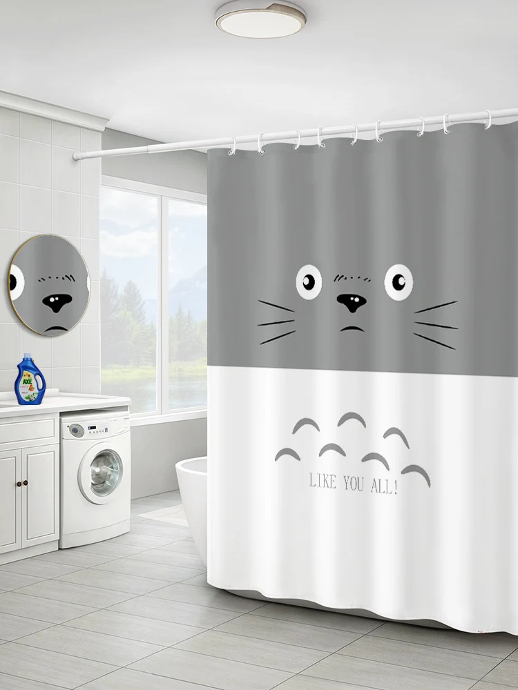 Водонепроницаемая занавеска для душа Totoro My Neighbor Cat из полиэстера 3D мультяшный