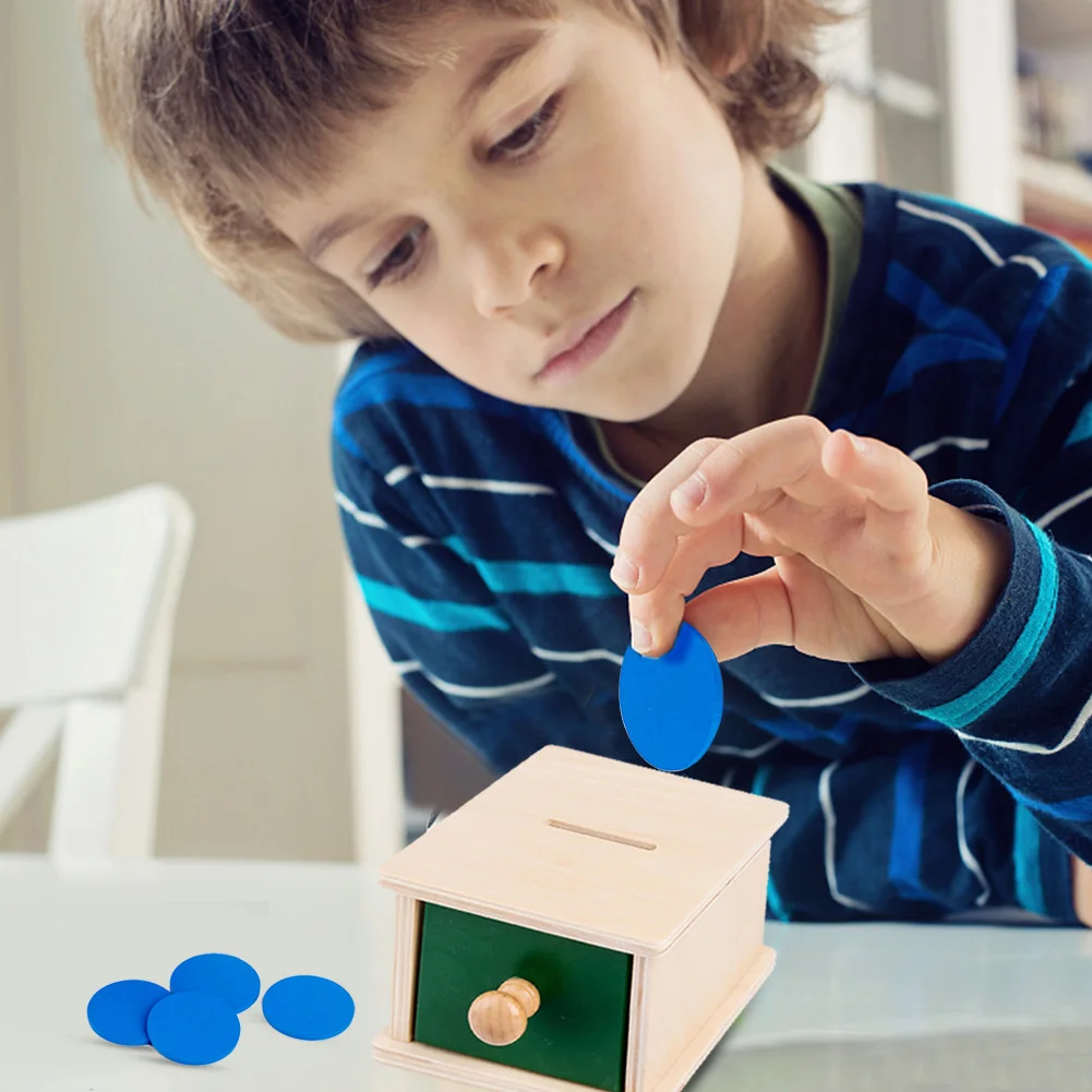 Деревянная игрушка Монтессори для раннего развития коробка монет обучения