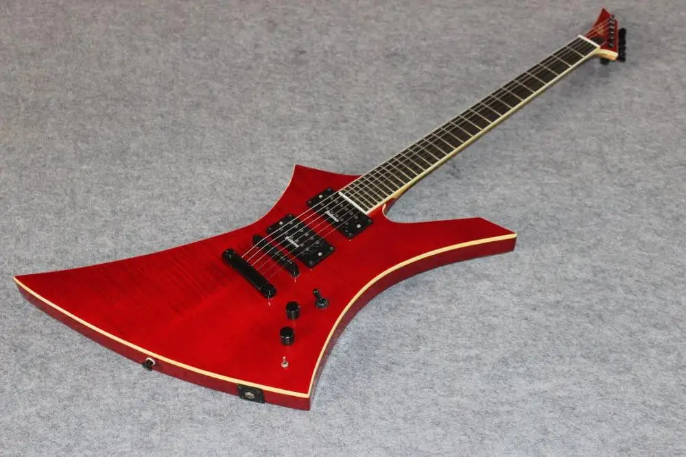 

high quality red color tiger flame electric guitar,Rosewood fingerboard guitarra,handmade 6 stings gitaar.real photos