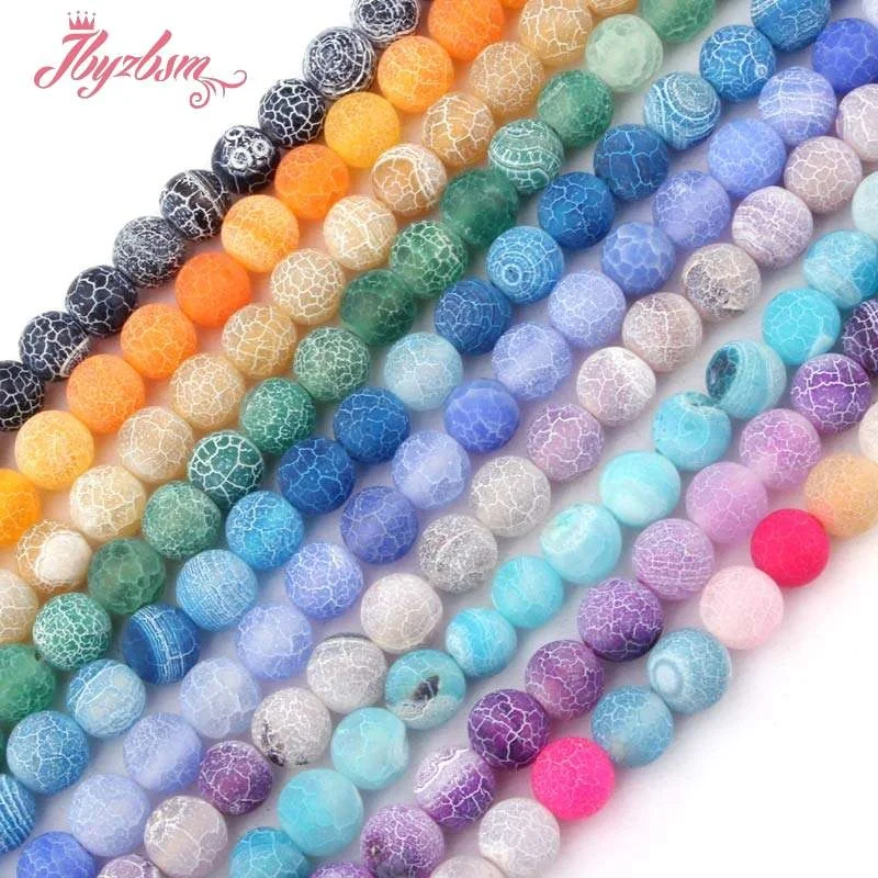 8 мм круглые бусины с морозом трещинами выветривающимися агатами из натурального