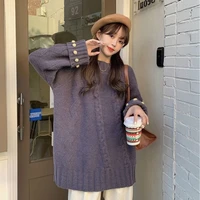plush warm pajamas cute sweet gentle lazy casual simple loose solid color long sleeved fashion trendy pajamas