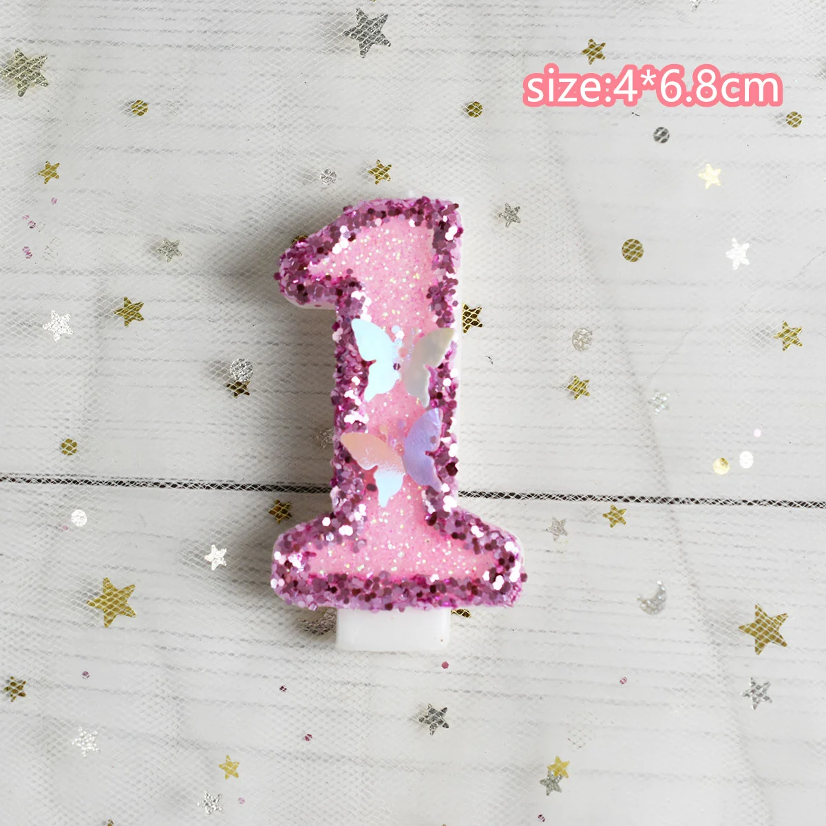 Свадебная Принцесса Бабочка Свеча Торт Топпер Украшение Number0-9 Десертное