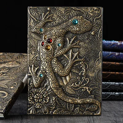 New Design Vintage Gecko Lizard Notebook Retro Planner Bronze Book School Supplies Office Culture and Education