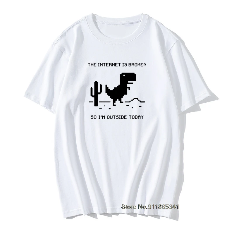 

2021 Custom Tshirt Men Tshirt The Internet Is Broken Web Page Computer Cotton Messi T-Shirt Funny Men T Shirt Tops Tee Camisetas