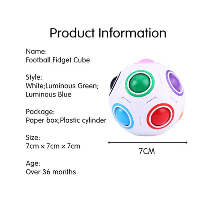 

1 @ # волшебный шар в форме волшебного футбольного мяча творческие детские развивающие игрушки для детей Радужный шар Радужный пресс Нео Куб ...