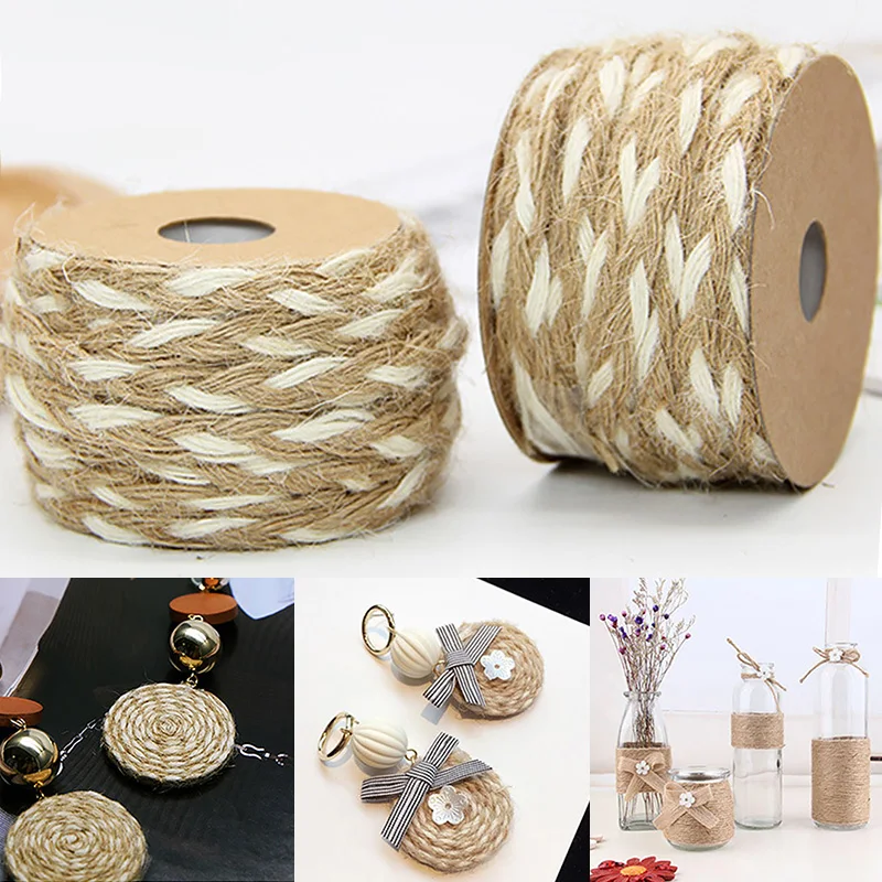 Витые деревенские джутовые ленты 5 м для рождества свадьбы вечеринки
