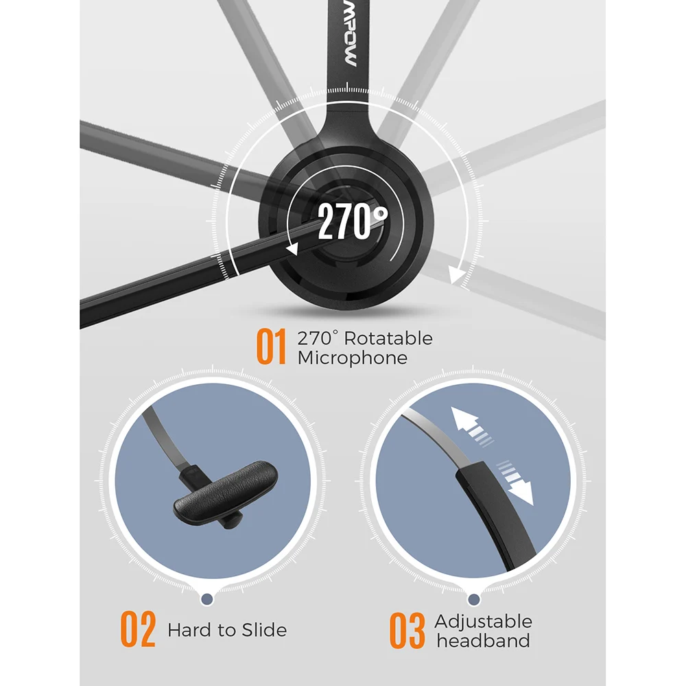 

Mpow BH323 Wired Stereo Computer Headset with Noise Cancelling Mic 3.5mm/USB Plug Flexible Rotation For Call Center PC Laptop