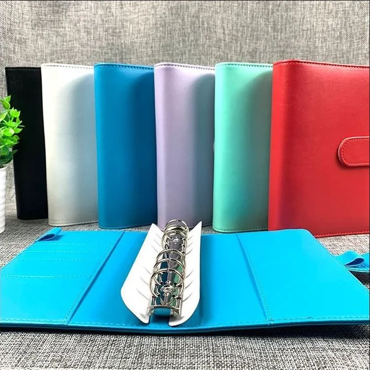 

2023 Diary Colorful A5/A6 PU Macaroon Loose-Leaf Cover Binder Dairy Notebooks Hard Cover Refill Journal Travelers Leather Cover