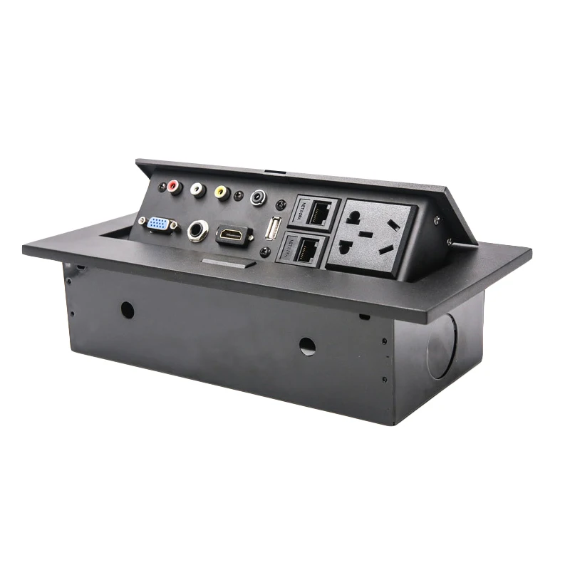 Всплывающее окно Настольный мультимедийный разъем пластина из алюминиевого