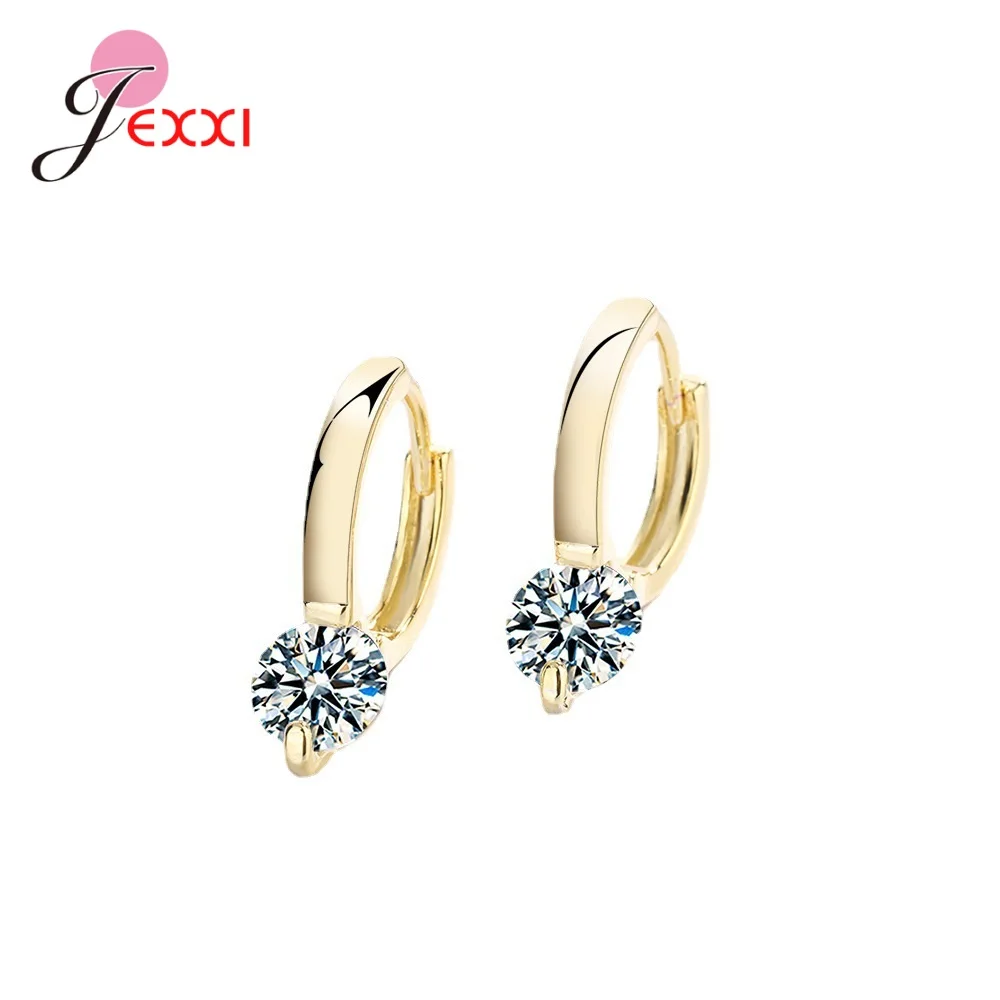 

Серьги-кольца женские из серебра 925 пробы с фианитами