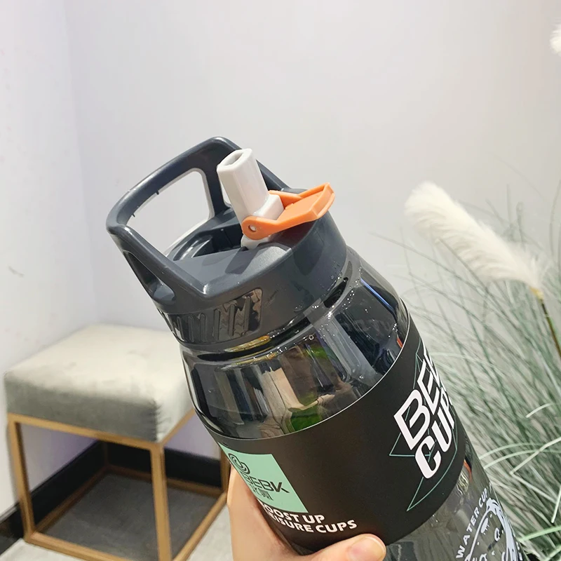 

Glass Sports Abdominal Exercising Band Handle Portable Plastic Cup Girl'S Korean-style Trend Cool Outdoor Large-Volume Kettle