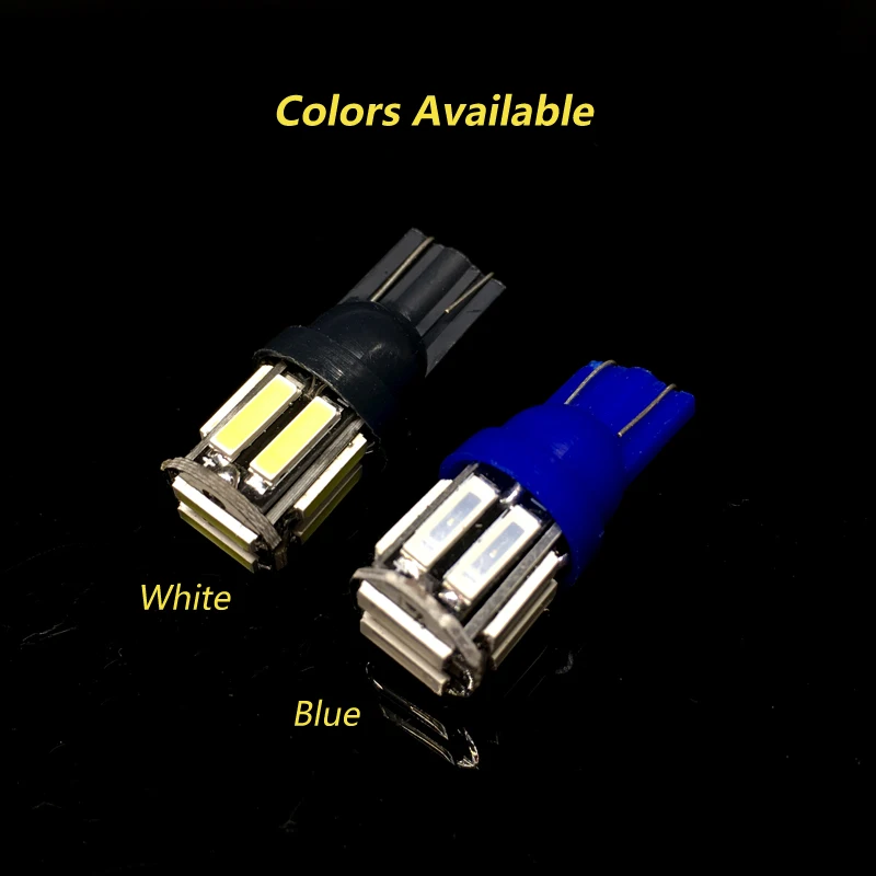 Бело-синие лампы T10 с 7020 SMD 10 светодиодное Внутреннее освещение 194 168 W5W лампа