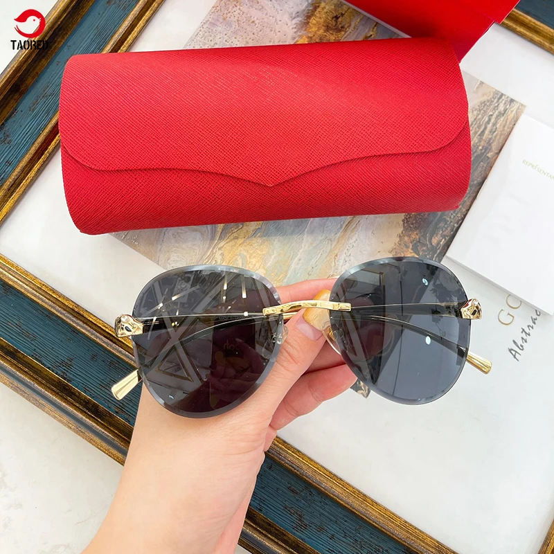 

Очки солнцезащитные женские без оправы, роскошные брендовые Модные Винтажные Элегантные классические солнечные очки с логотипом, UV400