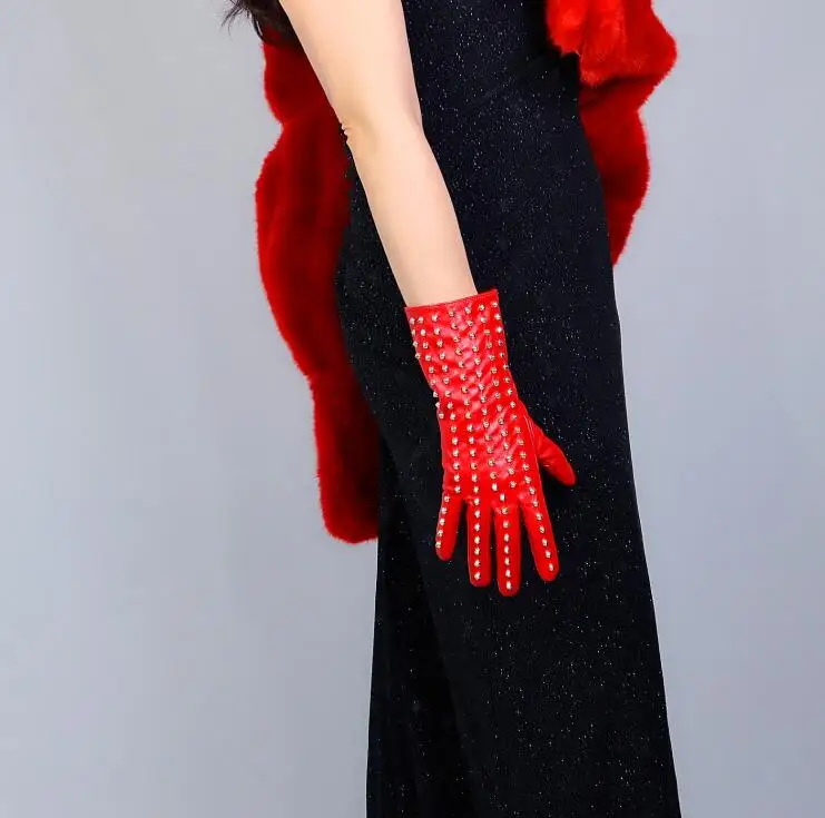 Женские модные Сексуальные облегающие перчатки из искусственной кожи с