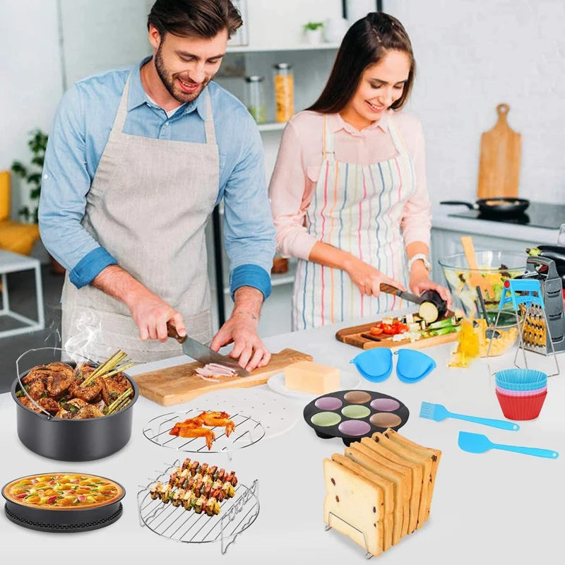 

8 Inch Air Fryer Accessories,Deep Fryer Accessories,for Growise Phillips Cozyna Fits All 4.2 Quart-5.8 Quart Air Fryer
