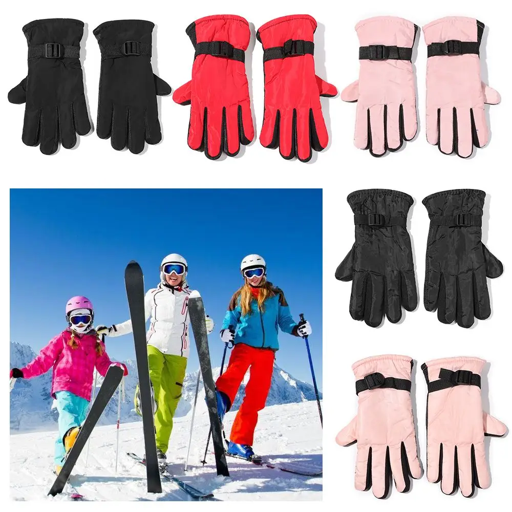 

1Pair Winter Waterproof Warm Ski Gloves Adult Kids Boys Girls Gloves Ski Children Mittens Snow Outdoor Thicken Warm