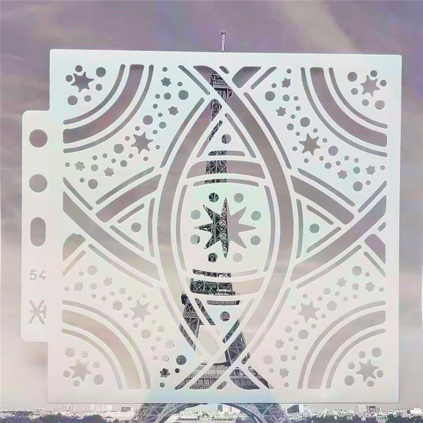 13x14 см звезды диафрагмы Скрап Трафареты спрей Пластик пресс-форм щит форма для